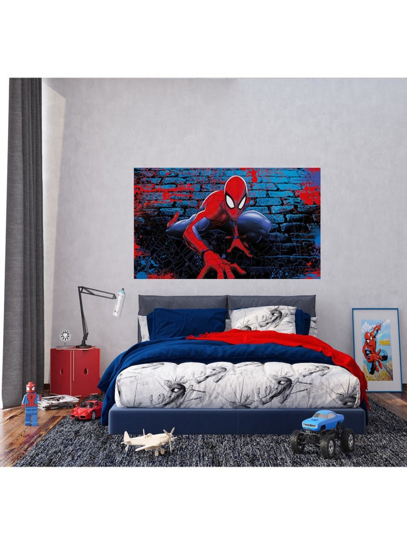 Poster géant - intissé Disney Marvel Avengers - spider man accroupi- 202 cm x 90 cm Multicolore - Kiabi