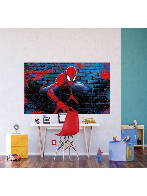 Poster géant - intissé Disney Marvel Avengers - spider man accroupi- 202 cm x 90 cm - Kiabi
