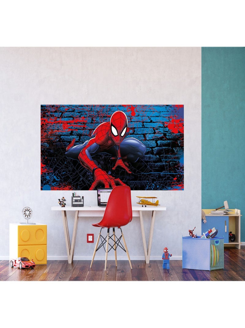 Poster géant - intissé Disney Marvel Avengers - spider man accroupi- 202 cm x 90 cm Multicolore - Kiabi