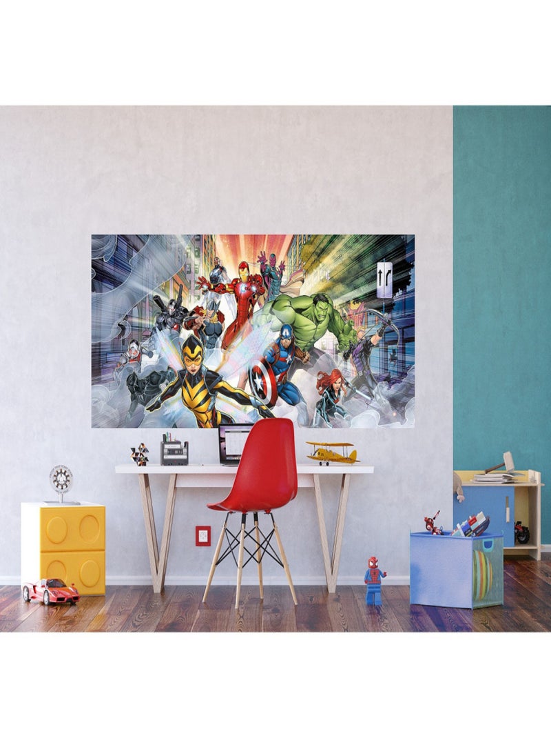 Poster géant - intissé Disney Marvel Avengers au combat- 202 cm x 90 cm Multicolore - Kiabi