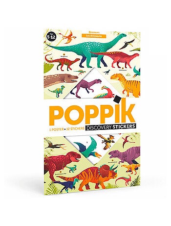 Poster géant 32 stickers dinosaures