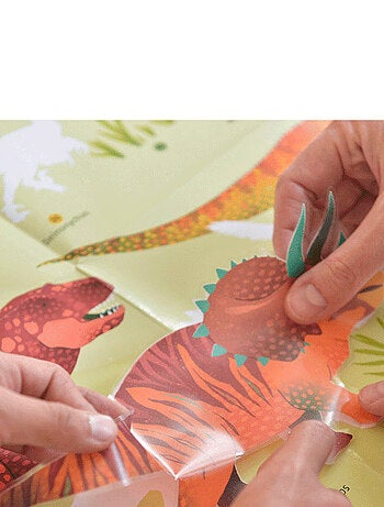 Poster géant 32 stickers dinosaures