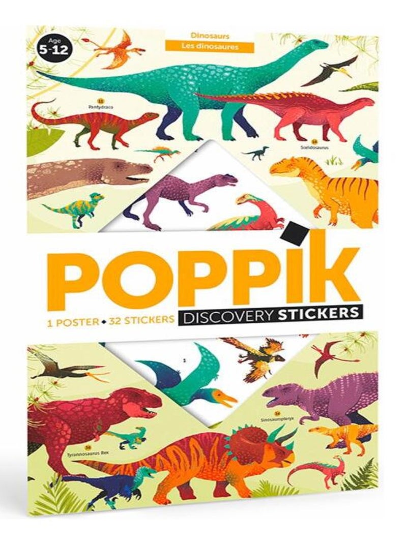 Poster géant 32 stickers Dinosaures N/A - Kiabi