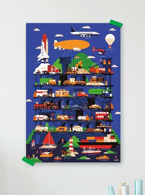 Poster géant 44 stickers vroum ! - Kiabi