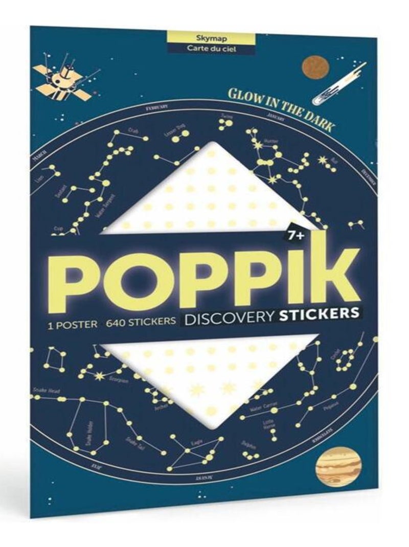 Poster géant 640 stickers phosphorescents Le ciel N/A - Kiabi
