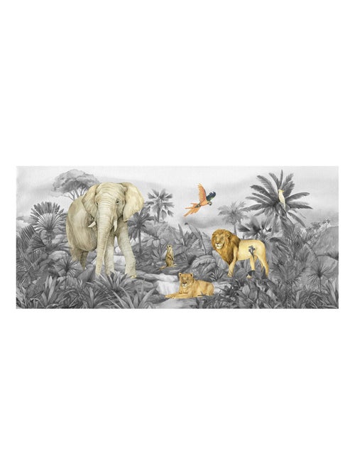 Poster géant  animaux de la jungle en noir et blanc  170 x 75 CM - Kiabi