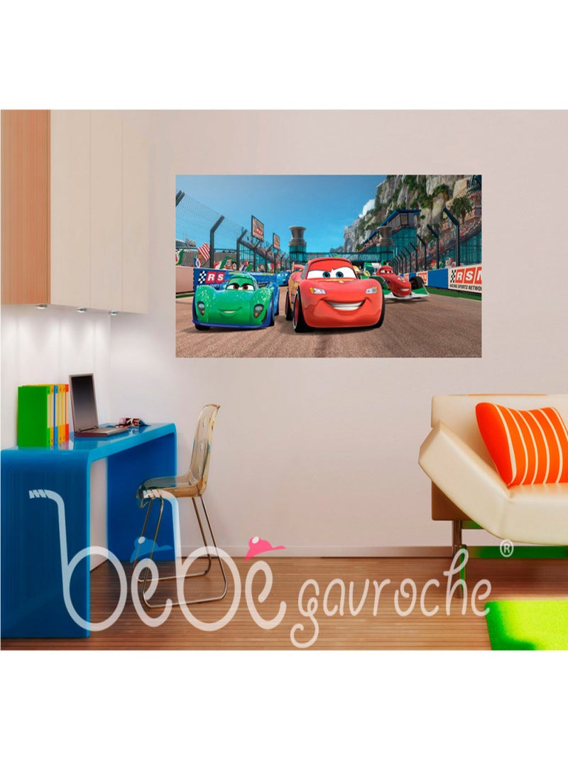 Poster géant Carla Veloso Cars Sur Piste Disney intisse 202X90 CM Multicolore - Kiabi