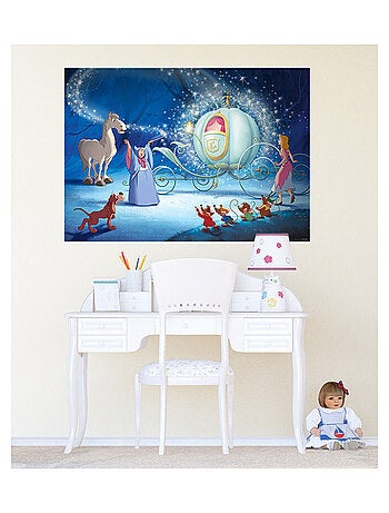 Poster géant Cendrillon Carrosse Princesse Disney intisse 155X115 CM