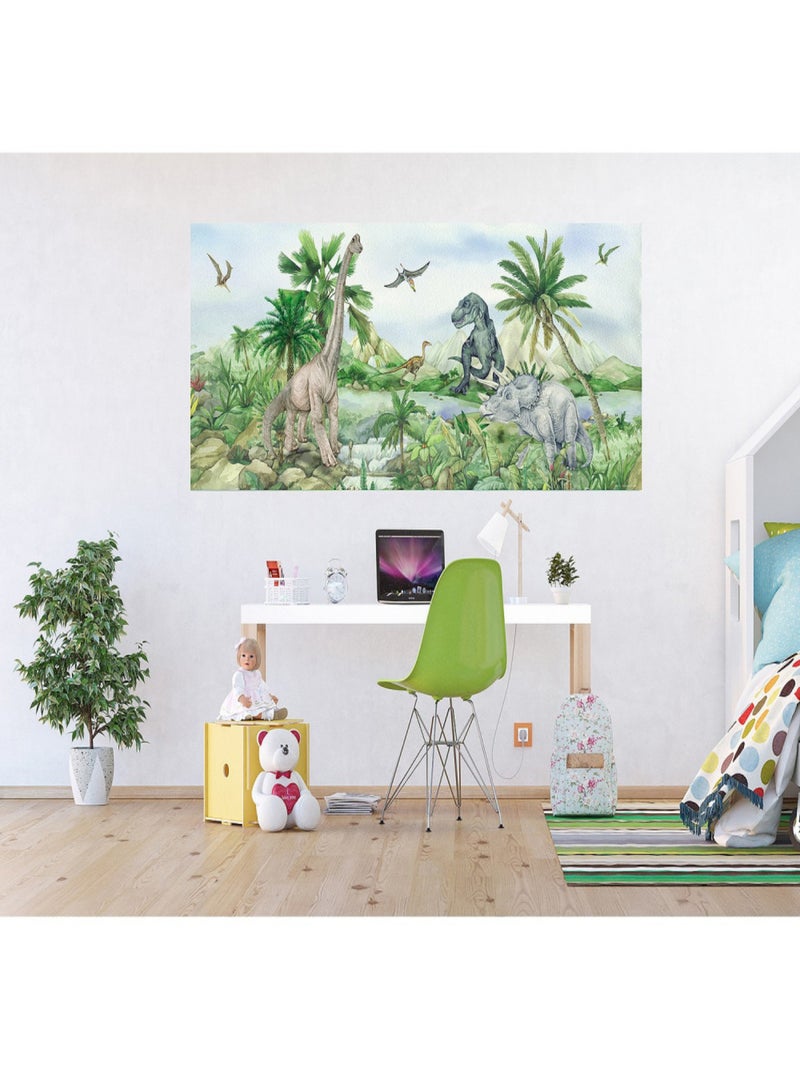 Poster géant horizontal Dinosaure en couleur 170 x 75 CM Multicolore - Kiabi