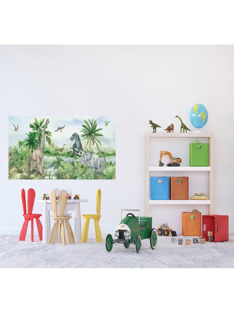 Poster géant horizontal Dinosaure en couleur 170 x 75 CM Multicolore - Kiabi