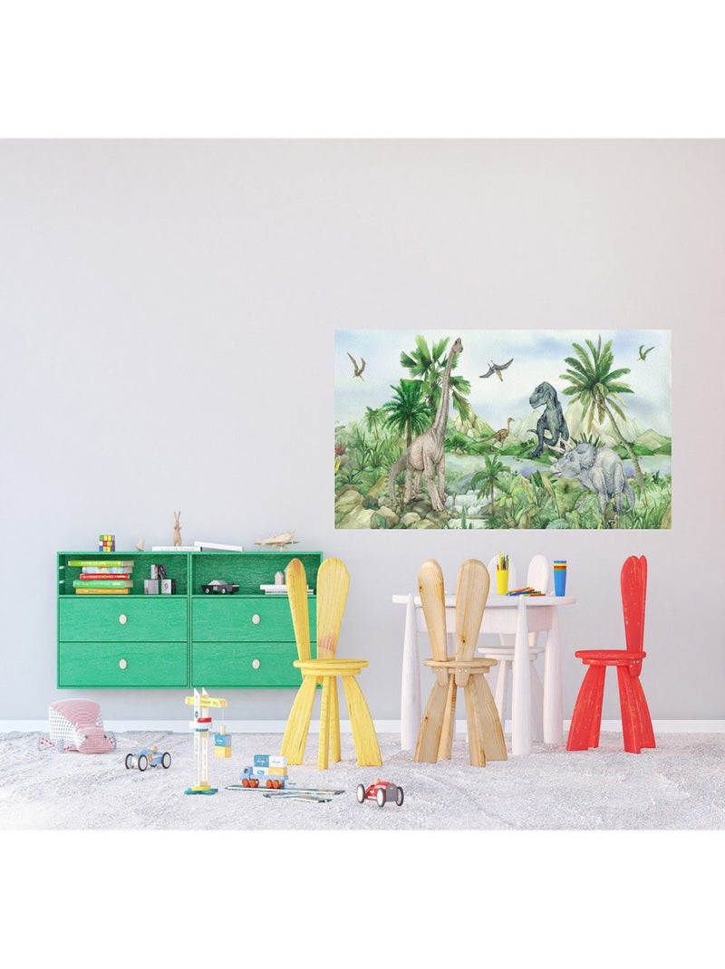 Poster géant horizontal Dinosaure en couleur 170 x 75 CM Multicolore - Kiabi