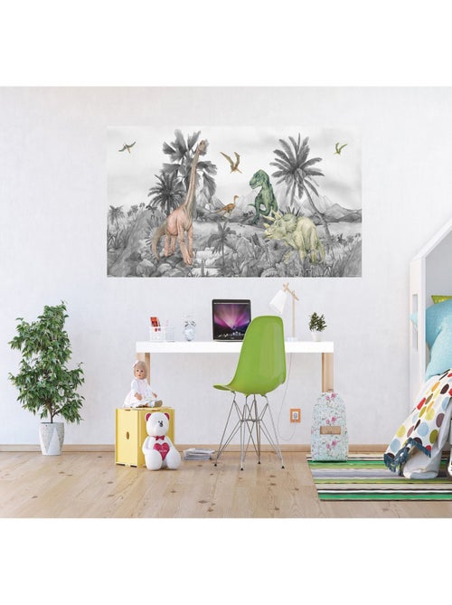 Poster géant horizontal Dinosaure en noir et blanc 170 x 75 CM - Kiabi