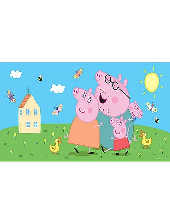 Poster géant horizontal Peppa pig avec sa famille 170 x 75 CM