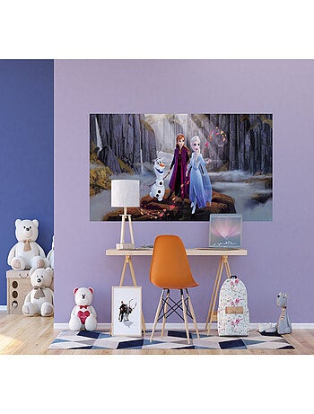 Poster géant Intissé - Disney La Reine des Neiges 2 - modèle Anna et Elsa dans la vallée 202 cm x 90