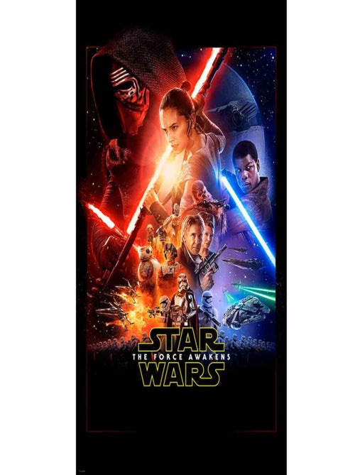 Poster géant intissé affiche Episode VII Le Réveil de la Force Star Wars 120x200cm - Kiabi