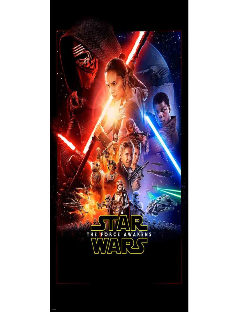 Poster géant intissé affiche Episode VII Le Réveil de la Force Star Wars 120x200cm Multicolore - Kiabi