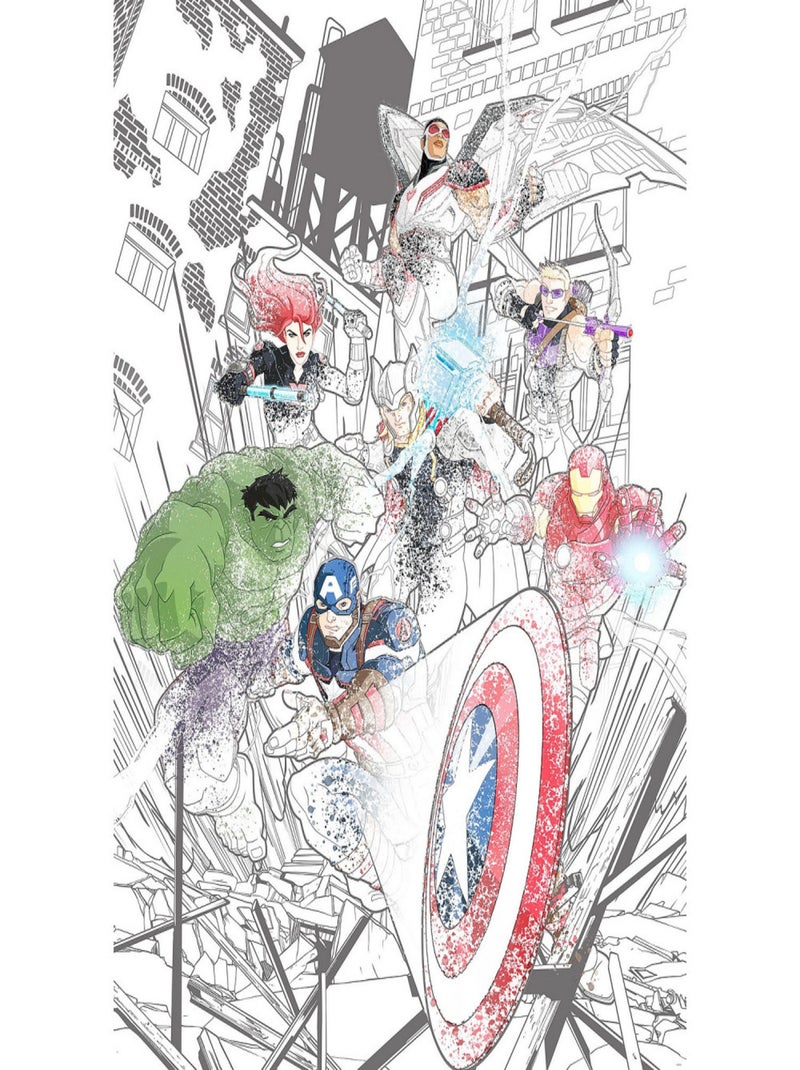 Poster géant intissé Avengers Attack - 200 x 280 cm Multicolore - Kiabi