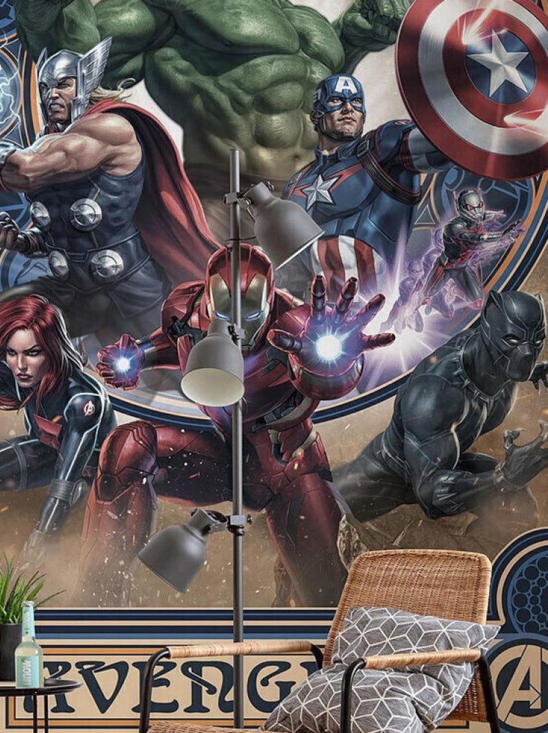 Poster géant intissé Avengers Ornament - 200 x 280 cm Multicolore - Kiabi
