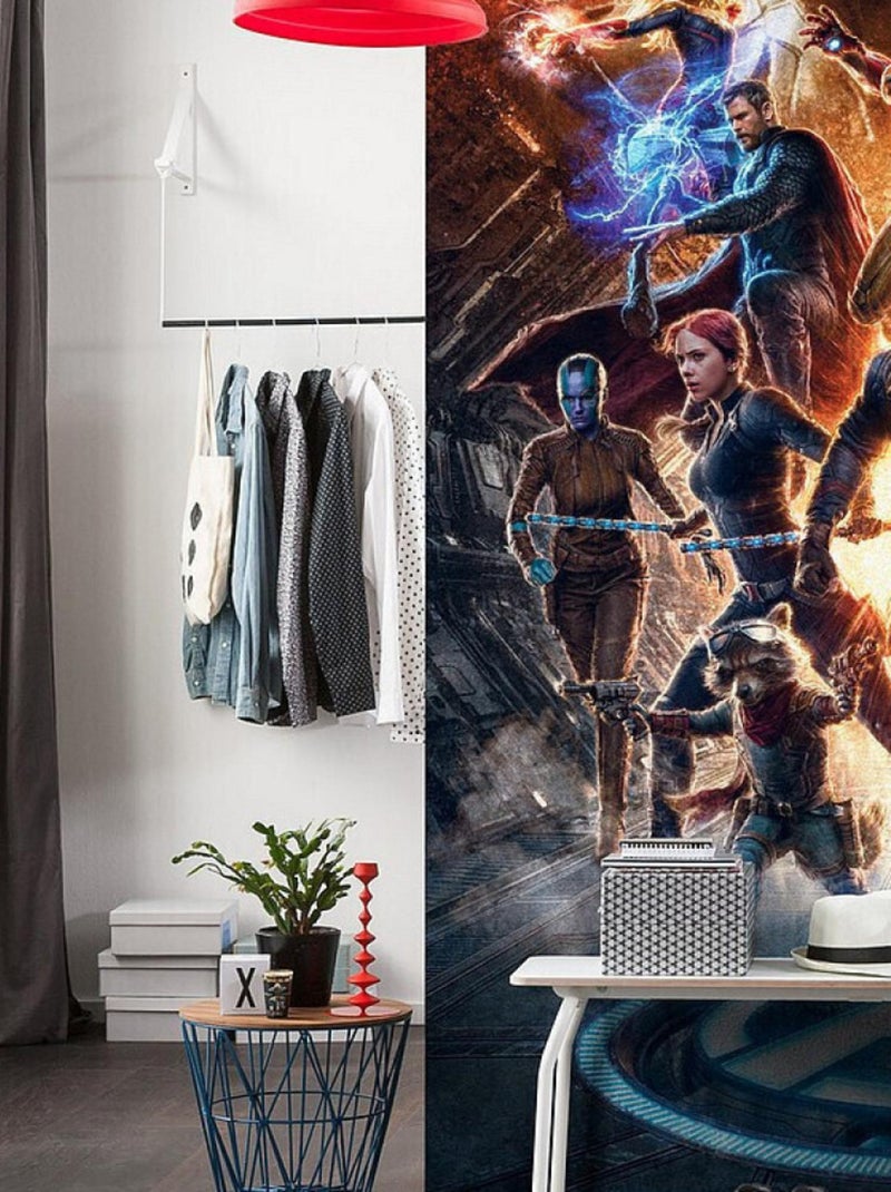 Poster géant intissé Avengers vs Thanos - 200 x 280 cm Multicolore - Kiabi