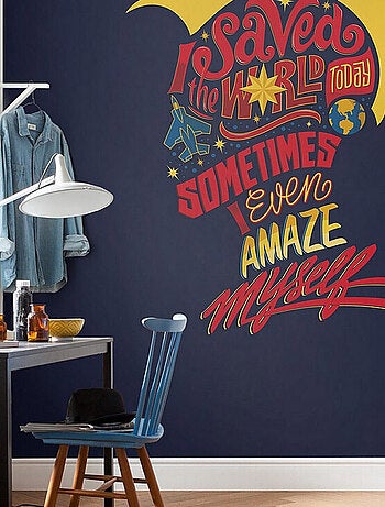 Poster géant intissé Captain Marvel Sauve le Monde - 250 x 280 cm