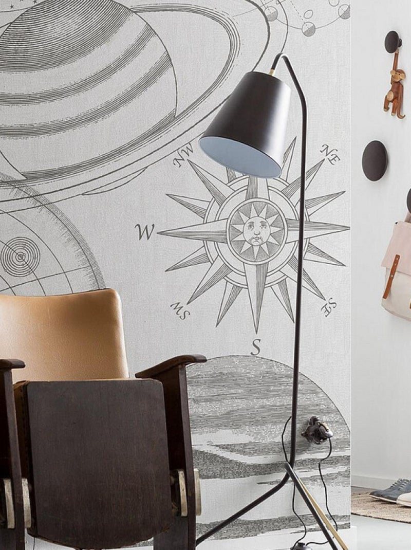 Poster géant intissé Cosmos en Croquis - 300 x 280 cm Blanc - Kiabi