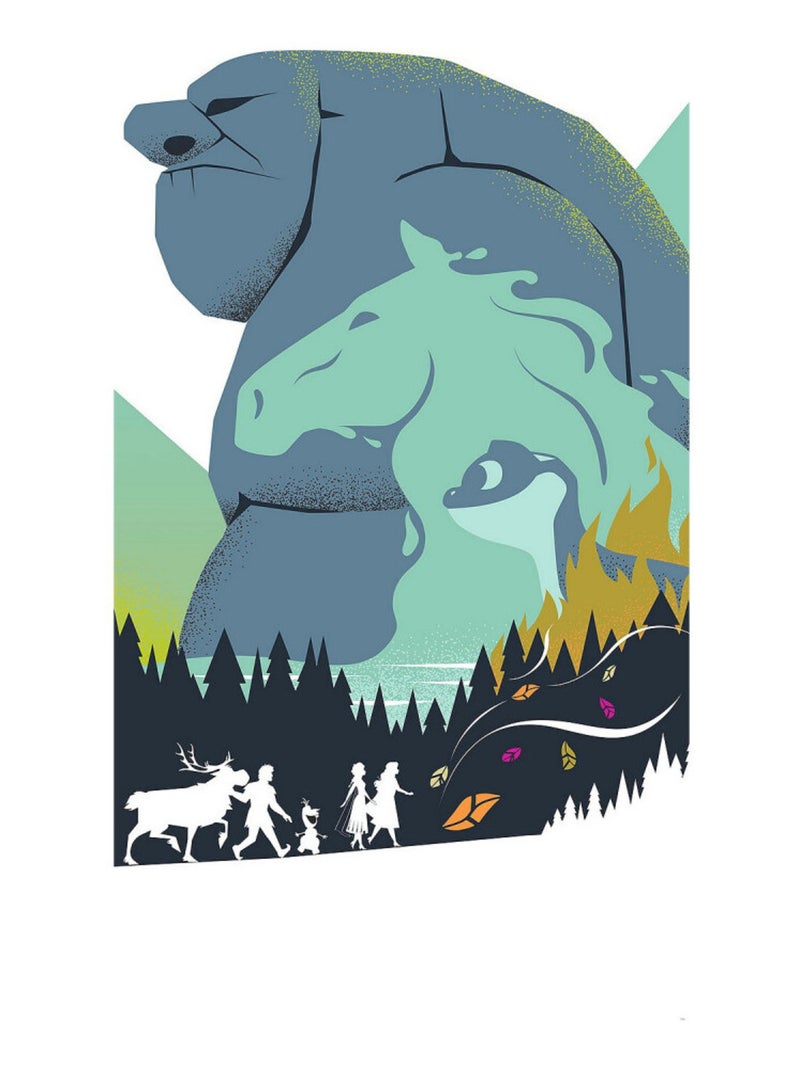 Poster géant intissé Disney La Reine des Neiges Adventure - 150 x 280 cm Multicolore - Kiabi