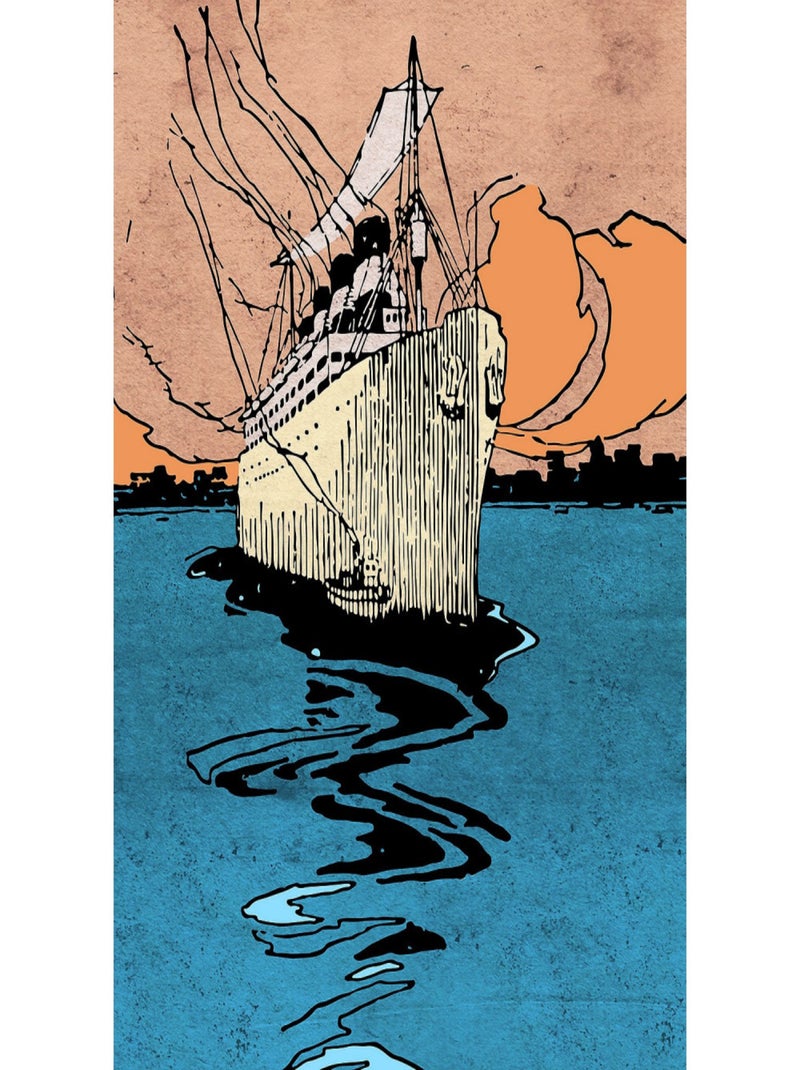 Poster géant intissé La Nave - 200 x 280 cm Bleu - Kiabi