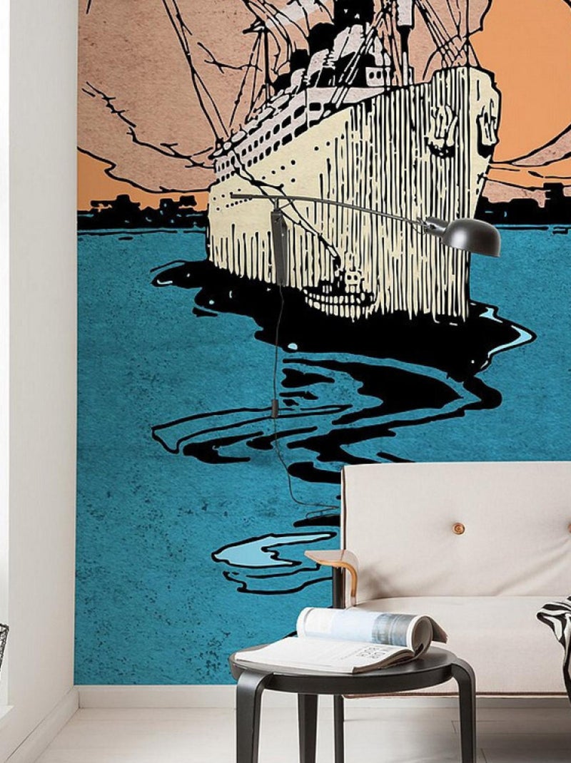 Poster géant intissé La Nave - 200 x 280 cm Bleu - Kiabi