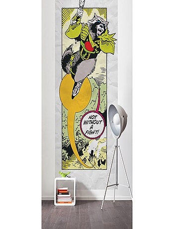 Poster géant intissé Les Gardiens de la Galaxie Retro Comic Rocket Raccoon - 100 x 250 cm