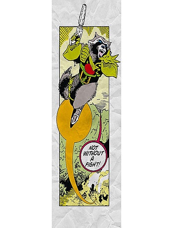 Poster géant intissé Les Gardiens de la Galaxie Retro Comic Rocket Raccoon - 100 x 250 cm