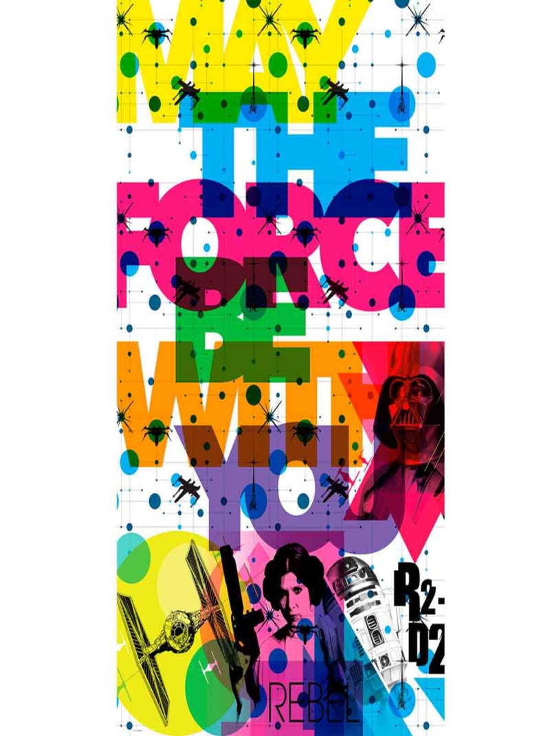 Poster géant intissé May the Force Be With Graphique Star Wars 120x200cm Multicolore - Kiabi