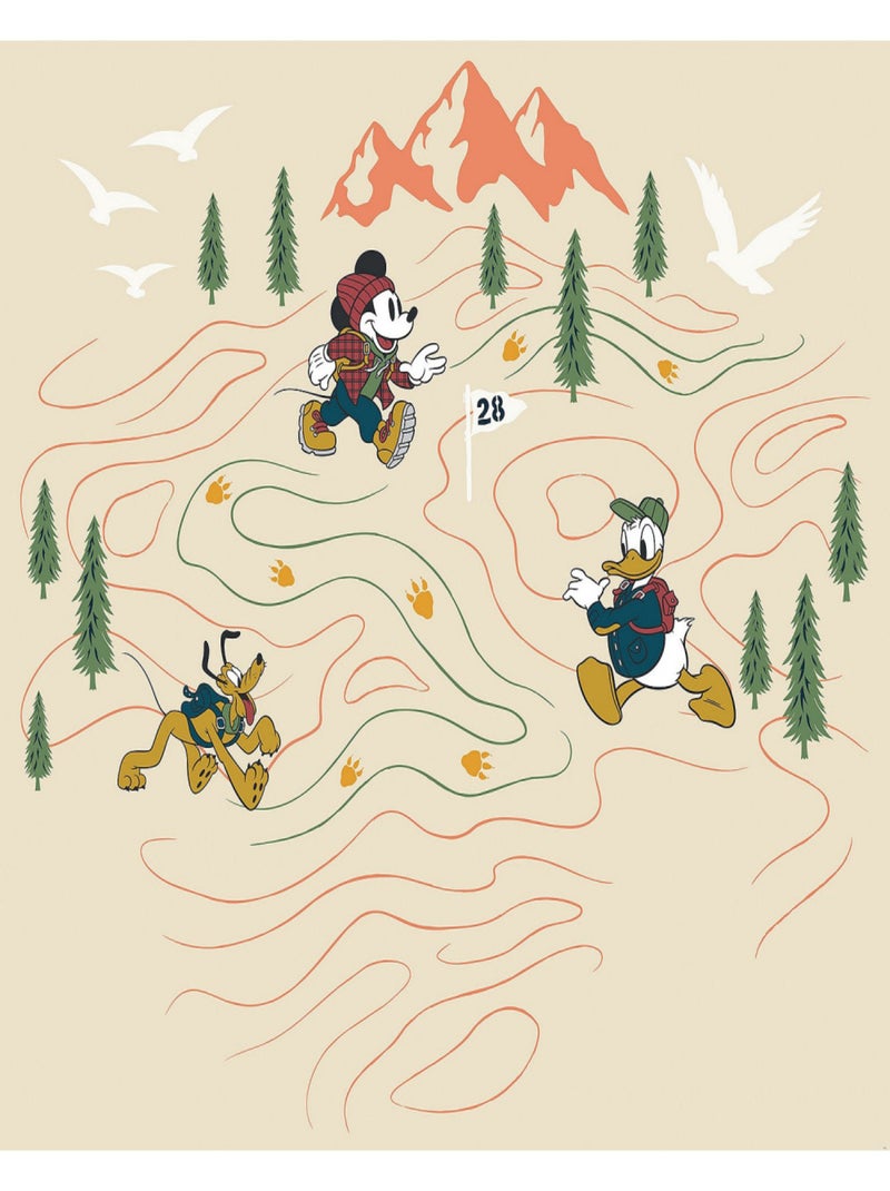 Poster géant intissé Mickey à la rencontre des Montagnes - 300 x 100 cm Multicolore - Kiabi