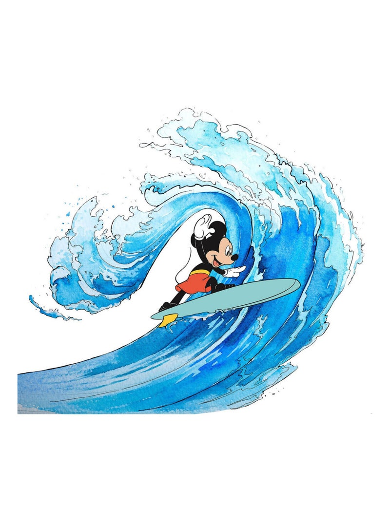 Poster géant intissé Mickey Surfing - 300 x 280 cm Multicolore - Kiabi