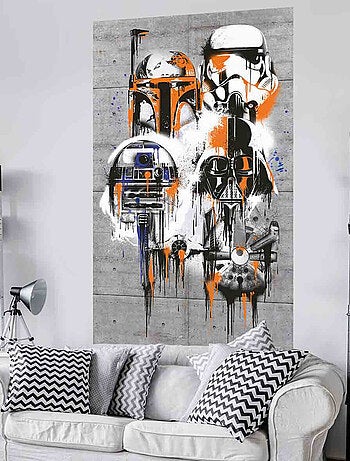 Poster géant intissé Personnages Star Wars en graffiti 120x200cm