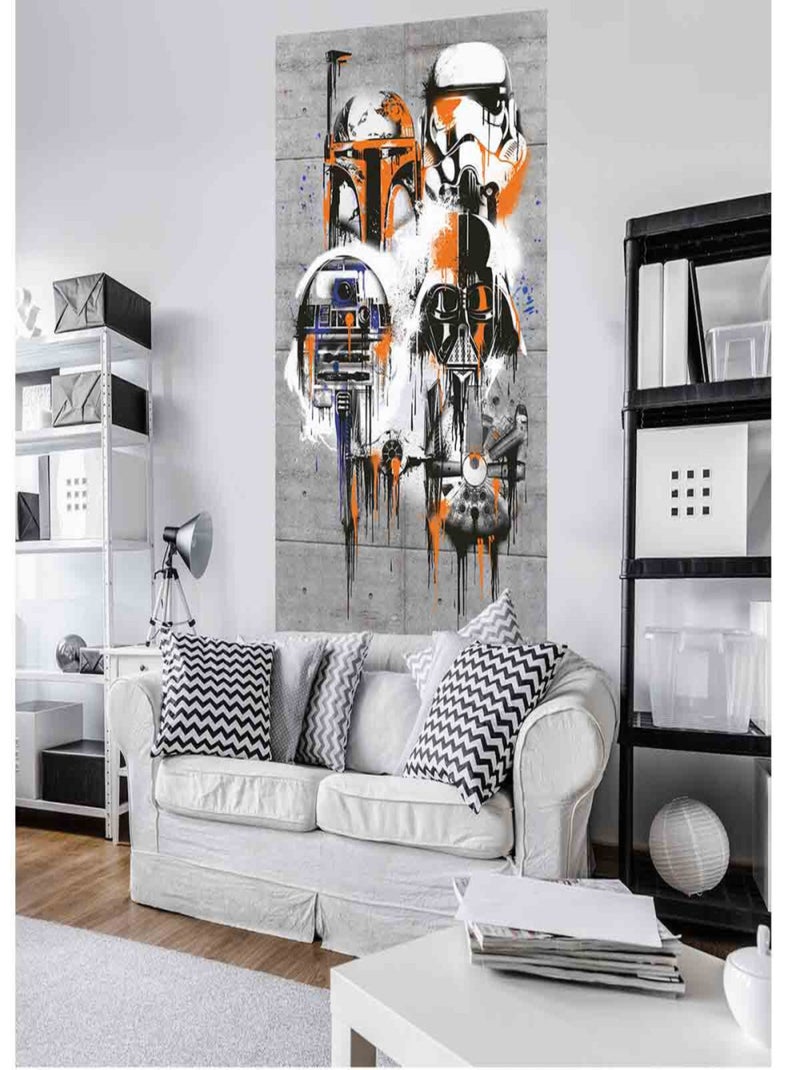 Poster géant intissé Personnages Star Wars en graffiti 120x200cm Multicolore - Kiabi