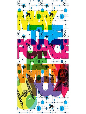 Poster géant intissé Pop Neon Geometrics Vader Star Wars 120x200cm