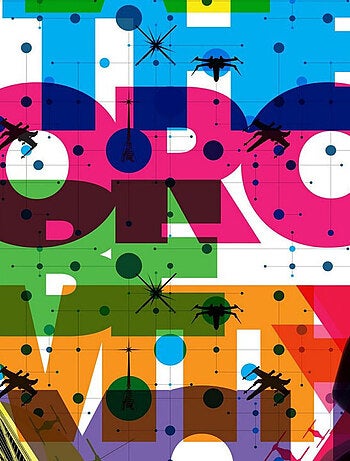 Poster géant intissé Pop Neon Geometrics Vader Star Wars 120x200cm