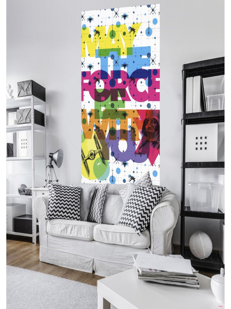 Poster géant intissé Pop Neon Geometrics Vader Star Wars 120x200cm Multicolore - Kiabi
