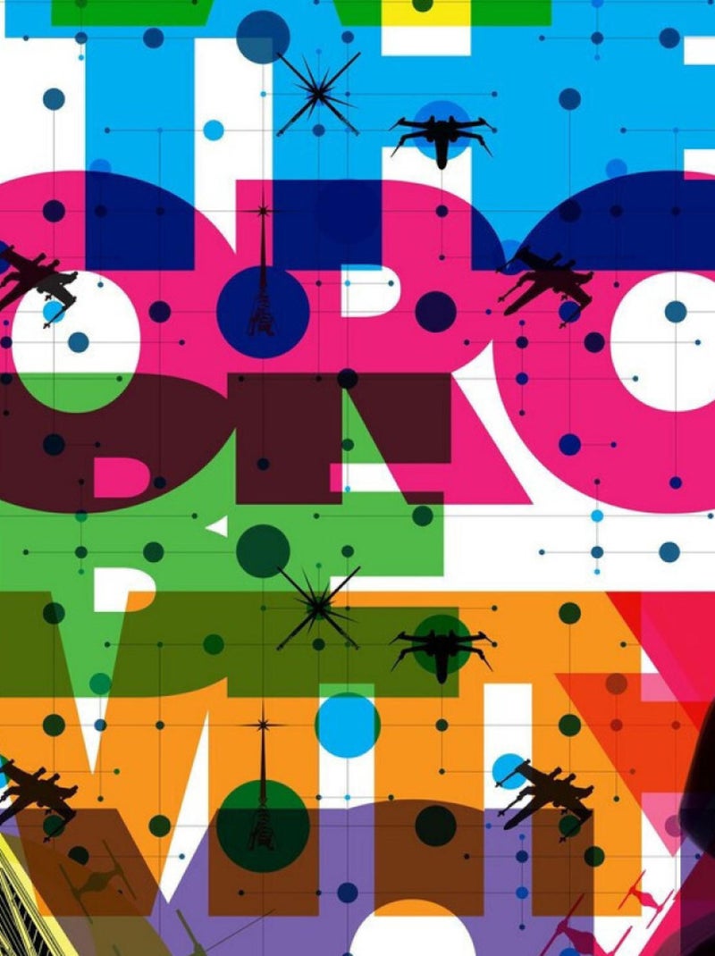 Poster géant intissé Pop Neon Geometrics Vader Star Wars 120x200cm Multicolore - Kiabi