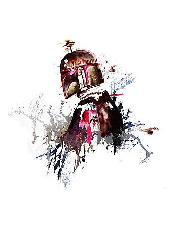 Poster géant intissé Star Wars Aquarelle Boba Fett - 250 x 280 cm