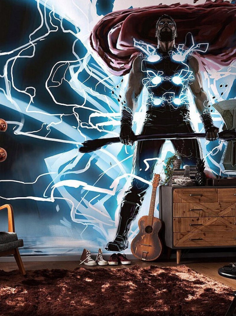 Poster géant intissé Thor Dieu du Tonnerre - 500 x 280 cm Multicolore - Kiabi