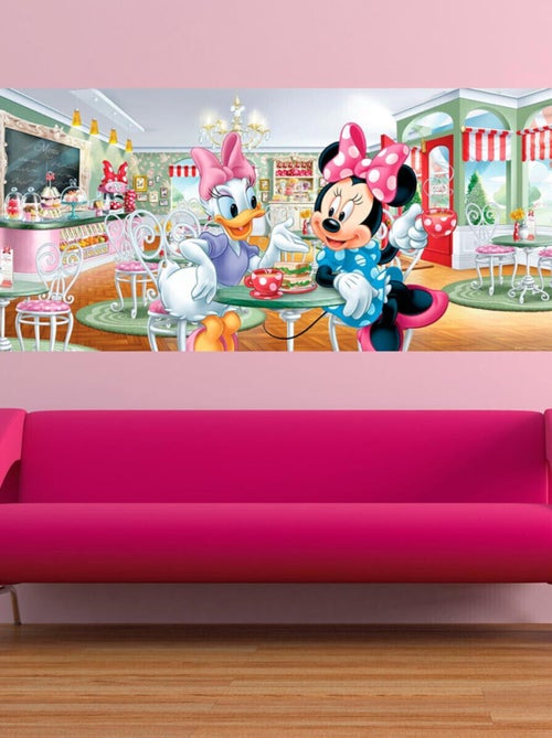 Poster géant Minnie & Daisy au salon de thé Disney intisse 202X90 CM - Kiabi