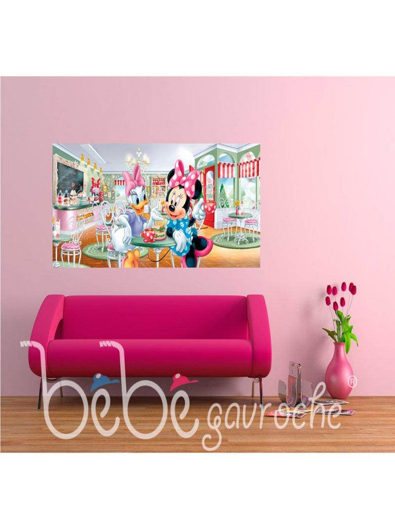 Poster géant Minnie & Daisy au salon de thé Disney intisse 202X90 CM Multicolore - Kiabi