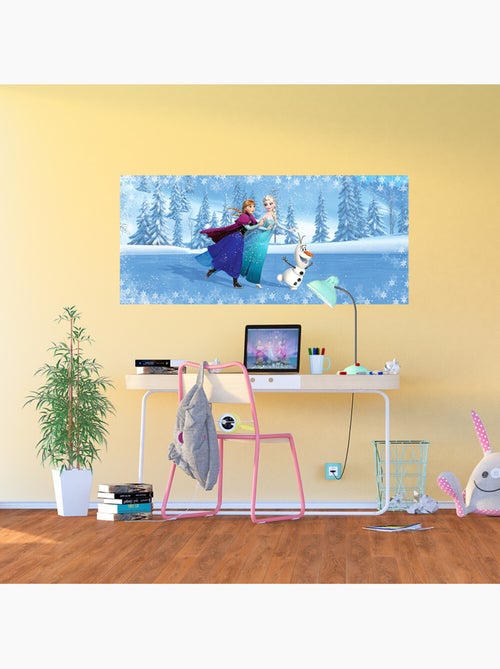 Poster géant Patins La Reine des Neiges Disney Frozen intisse 202X90 CM - Kiabi