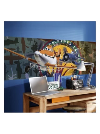 Poster géant Planes Disney vue bureau 202x73cm
