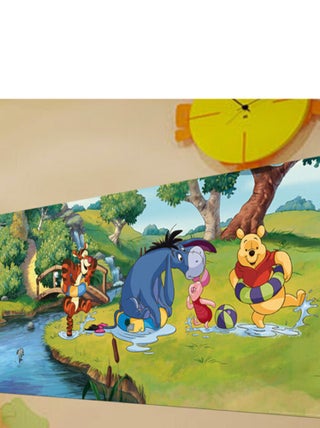 Poster géant Winnie l'Ourson baignade Disney intisse 202X90 CM