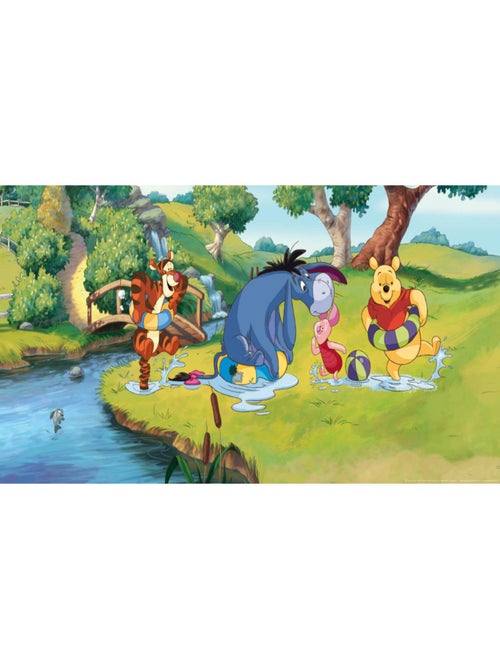 Poster géant Winnie l'Ourson baignade Disney intisse 202X90 CM - Kiabi