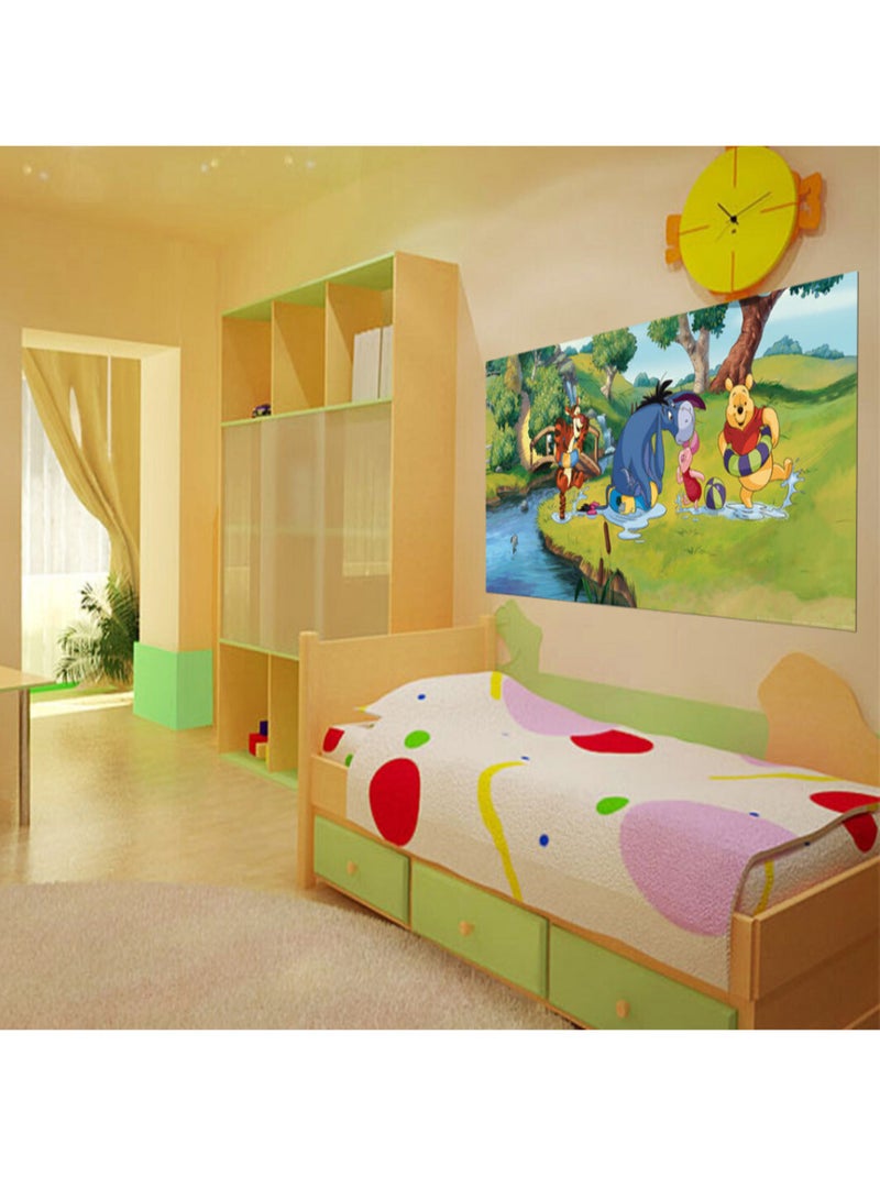 Poster géant Winnie l'Ourson baignade Disney intisse 202X90 CM Multicolore - Kiabi