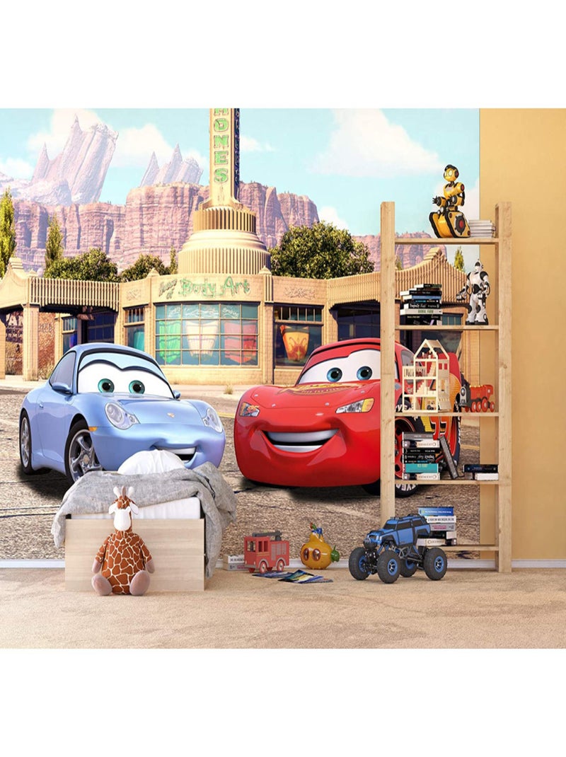 Poster Géant XXL Disney Cars Flash McQueen et Sally Carrera 360X270 cm Multicolore - Kiabi