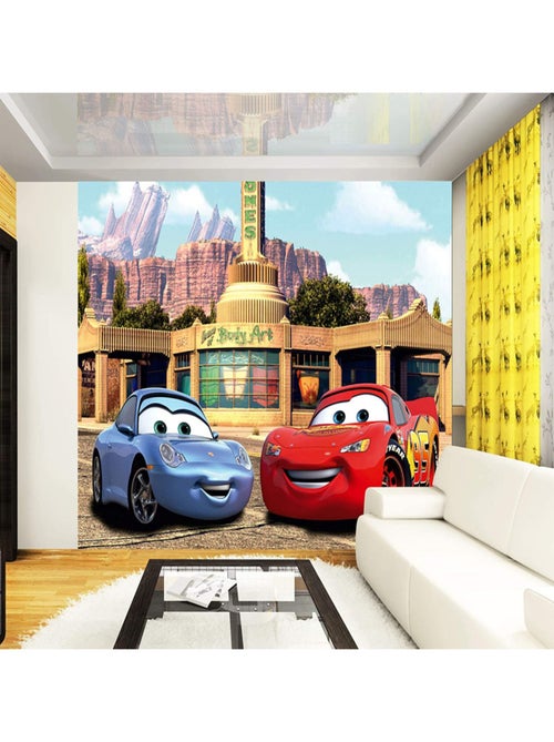 Poster Géant XXL Disney Cars Flash McQueen et Sally Carrera 360X270 cm - Kiabi